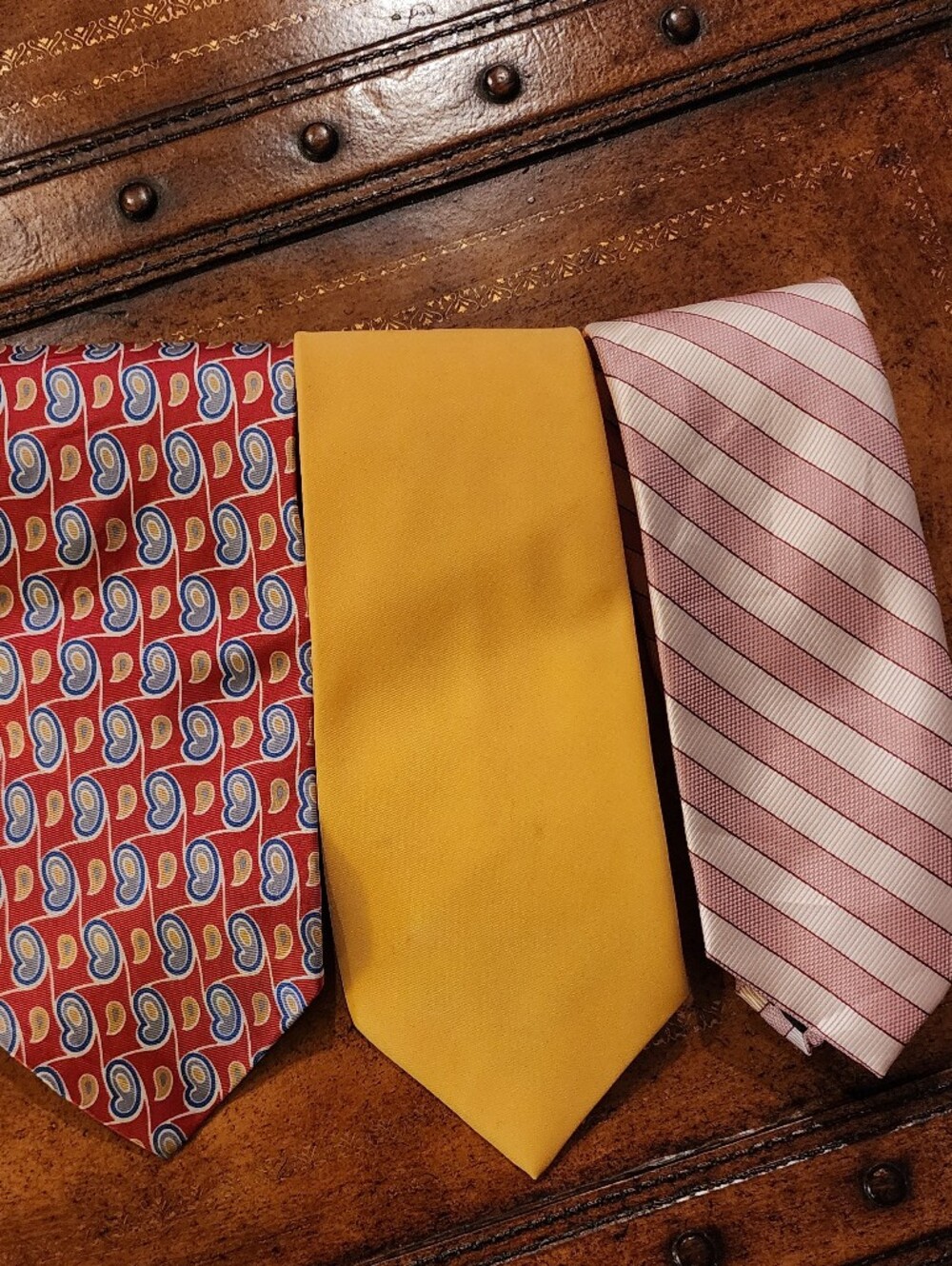 3pc Men’s Tie Lot STAFFORD Monte Hermon The Traveler Silk Microfiber Polyester